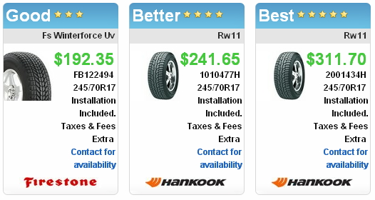 Chevy Traverse 2010 Tires